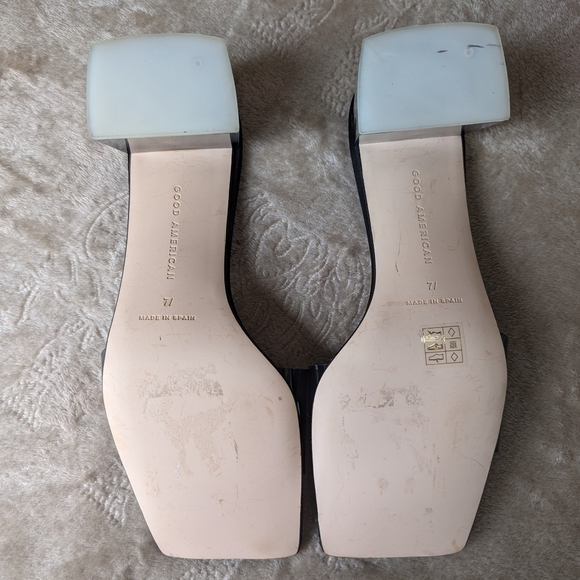 BNWOB Good American Slide Ombre Lucite Block Heels - Picture 10 of 11